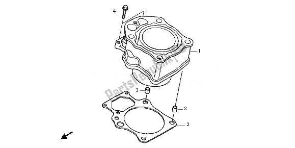 All parts for the Cylinder of the Honda TRX 420 FE Fourtrax Rancher 4X4 ES 2011