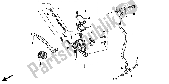 All parts for the Fr. Brake Master Cylinder of the Honda CRF 150R SW 2012