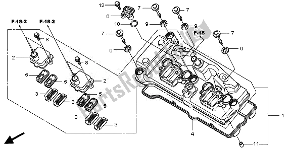 All parts for the Cylinder Head Cover of the Honda CBR 1000 RA 2011