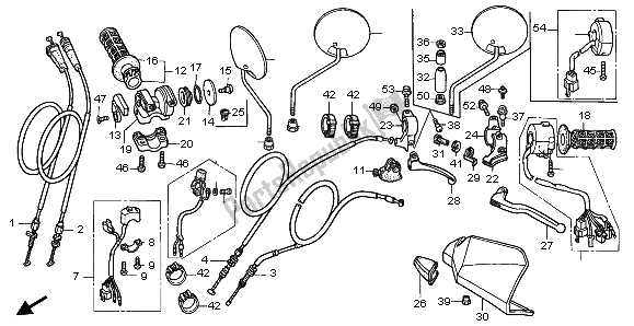 Todas las partes para Manejar Palanca E Interruptor Y Cable de Honda XR 400R 2002