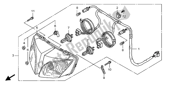 Todas as partes de Farol (reino Unido) do Honda CBF 1000 SA 2008