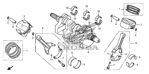 Tutte le parti per il Albero Motore E Pistone del Honda VFR 1200X 2012