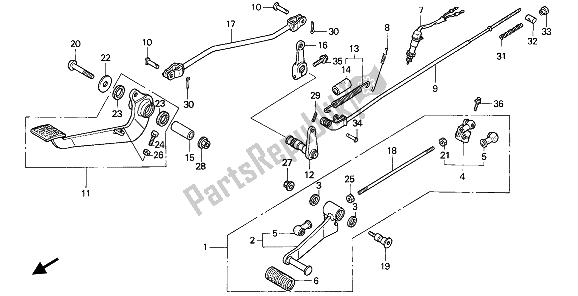 All parts for the Pedal of the Honda VF 750C 1993