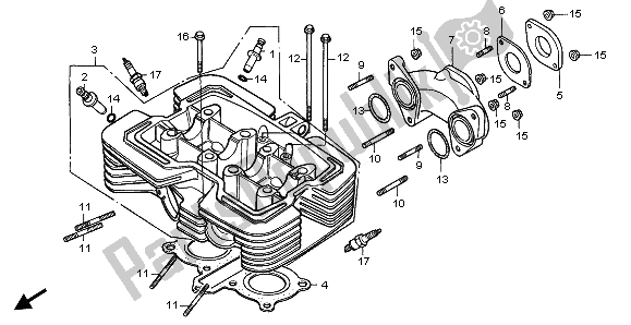 All parts for the Cylinder Head of the Honda CMX 250C 1997