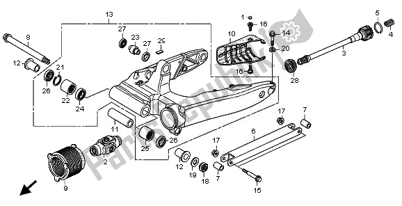 Todas las partes para Basculante de Honda VT 1300 CXA 2010