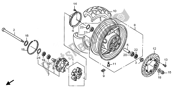 Toutes les pièces pour le Roue Arrière du Honda ST 1300A 2010