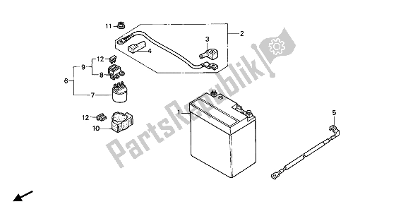 Tutte le parti per il Batteria del Honda NX 250 1990