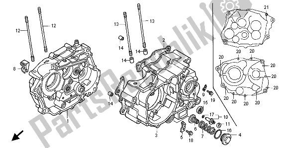All parts for the Crankcase of the Honda XLR 125R 1999