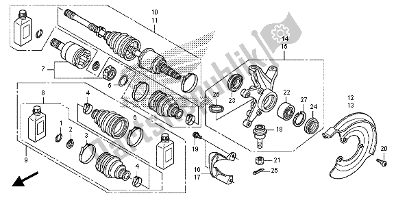 All parts for the Front Knuckle & Front Driveshaft of the Honda TRX 420 FA Fourtrax Rancher AT 2013