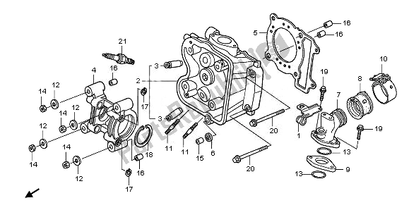 Tutte le parti per il Testata del Honda PES 125 2011