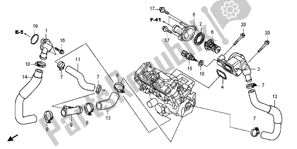 Todas as partes de Termostato do Honda CBR 1000 RR 2012
