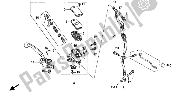 Wszystkie części do Fr. G?ówny Cylinder Hamulca Honda VFR 800 2010