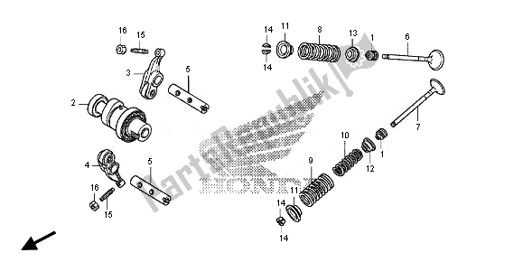 Todas las partes para árbol De Levas Y Válvula de Honda CRF 110F 2014