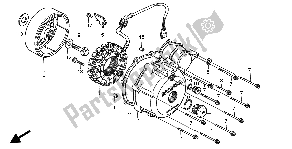 Tutte le parti per il Coperchio Carter Sinistro E Generatore del Honda XL 600V Transalp 1997