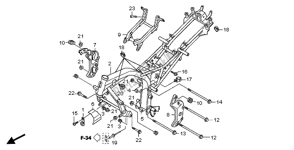 All parts for the Frame Body of the Honda CBF 600 NA 2006