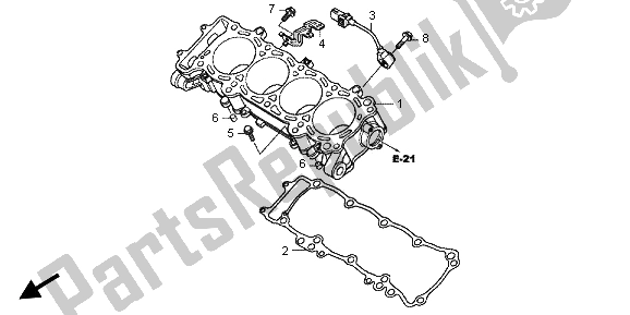 All parts for the Cylinder of the Honda CBR 1000 RA 2013