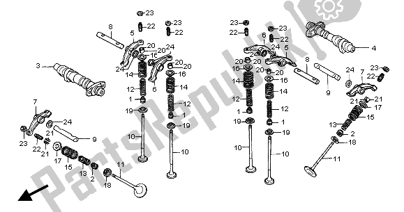 All parts for the Camshaft & Valve of the Honda NT 650V 2004