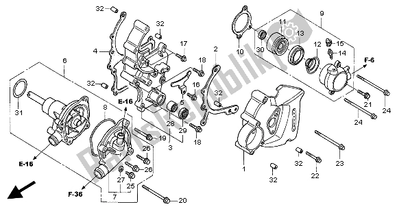 Tutte le parti per il Pompa Dell'acqua del Honda VFR 800 2004