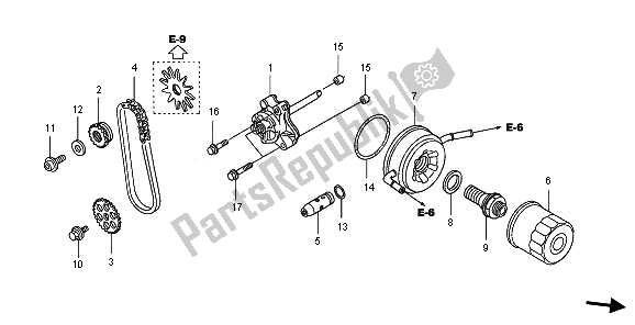 Tutte le parti per il Pompa Dell'olio del Honda FJS 400A 2011