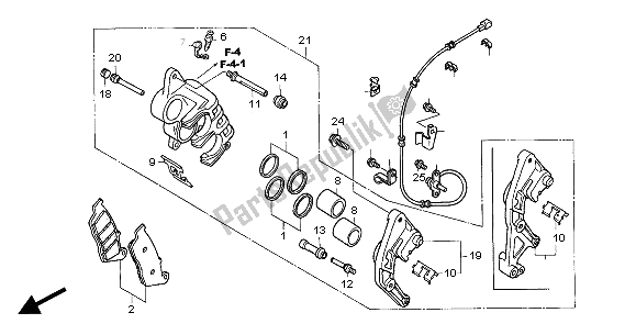 Todas las partes para Pinza De Freno Delantero (r.) de Honda CBF 600N 2004