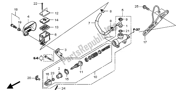 Tutte le parti per il Pompa Freno Posteriore del Honda VT 750C2S 2010