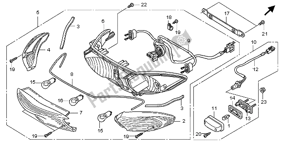 Todas las partes para Luz De Combinación Trasera de Honda CBF 1000A 2007