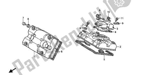 All parts for the Cylinder Cover of the Honda VFR 400R3 1991