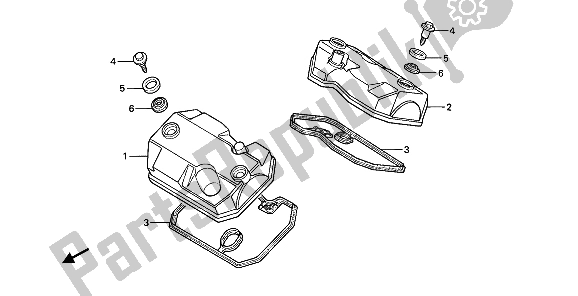 Todas as partes de Tampa Da Cabeça Do Cilindro do Honda NTV 650 1989
