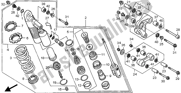 Todas las partes para Cojín Trasero de Honda XR 250R 1997