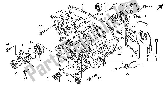 All parts for the Rear Case of the Honda GL 1800 2008
