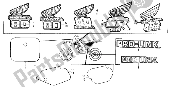 All parts for the Mark of the Honda CR 80R 1985