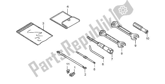 Todas as partes de Ferramentas do Honda PES 150R 2009