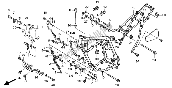 Todas as partes de Corpo Da Moldura do Honda XR 250R 1997