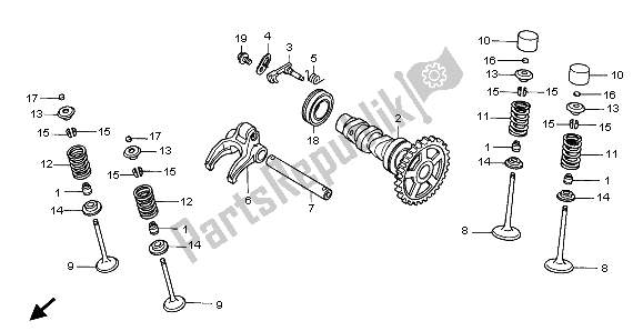 All parts for the Camshaft & Valve of the Honda CRF 250X 2007