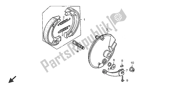 All parts for the Front Brake Panel of the Honda CRF 70F 2005