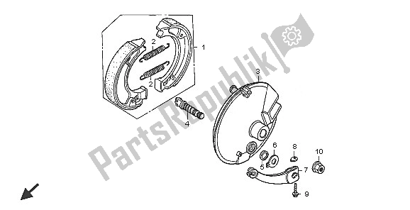 Wszystkie części do Przedni Panel Hamulca Honda CRF 70F 2005