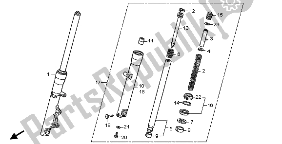 All parts for the Front Fork of the Honda XL 125V 2009