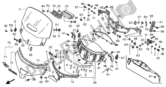 All parts for the Windscreen of the Honda GL 1800A 2005