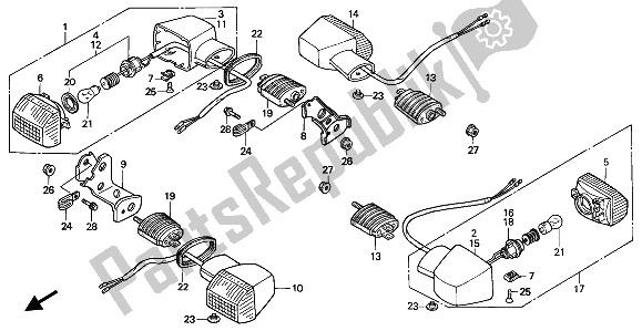 Tutte le parti per il Winker del Honda VFR 400R3 1991