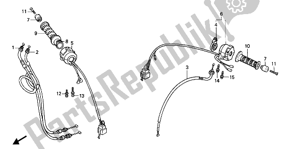 Alle onderdelen voor de Schakelaar & Kabel van de Honda CBR 1000F 1990