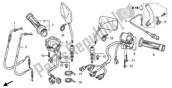 Todas as partes de Interruptor E Cabo do Honda CB 1300 SA 2007