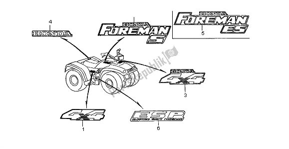 Todas las partes para Marca de Honda TRX 450 ES Foreman 2000