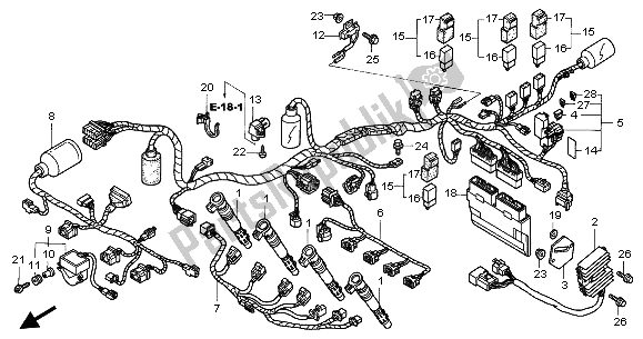 All parts for the Wire Harness of the Honda CBR 900 RR 2002