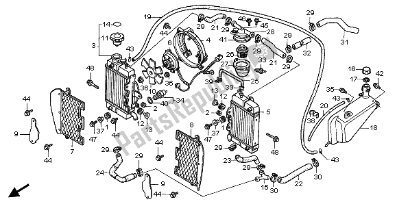 All parts for the Radiator & Shroud of the Honda XRV 750 Africa Twin 1996