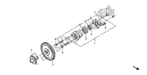 All parts for the Oil Pump of the Honda NHX 110 WH 2010