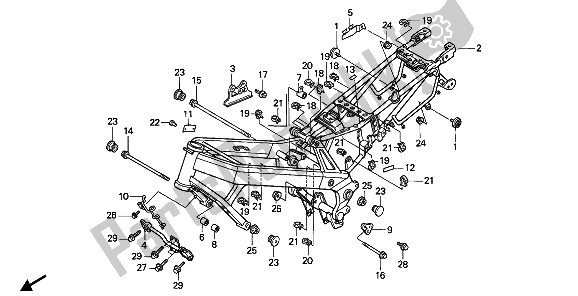 All parts for the Frame Body of the Honda NTV 650 1988