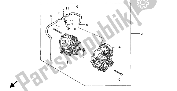 Alle onderdelen voor de Carburateur (assy.) van de Honda VT 750C2 1999