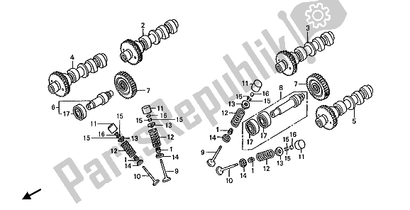 Todas las partes para árbol De Levas Y Válvula de Honda ST 1100 1992