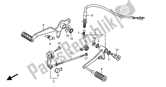 Tutte le parti per il Pedale Del Freno E Cambio Pedale del Honda CBF 600 SA 2005