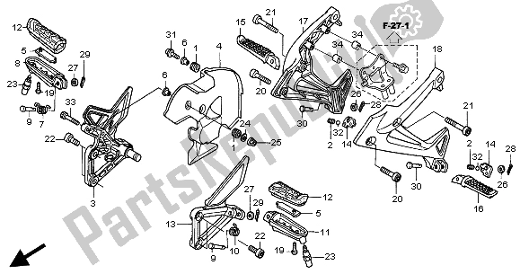 Toutes les pièces pour le étape du Honda VFR 800A 2004